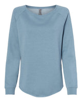 Independent Trading Co. Women's California Wave Wash Crewneck Sweatshirt. PRM2000 - Misty Blue