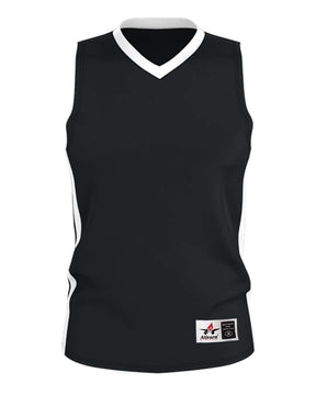 Alleson Athletic Men's Single Ply Basketball Jersey. 538J - Black/ White
