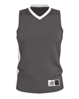 Alleson Athletic Men's Single Ply Basketball Jersey. 538J - Charcoal/ White