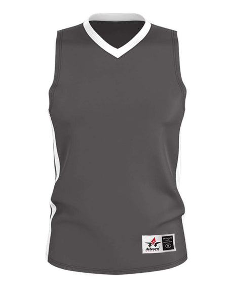 Alleson Athletic Men's Single Ply Basketball Jersey. 538J - Charcoal/ White