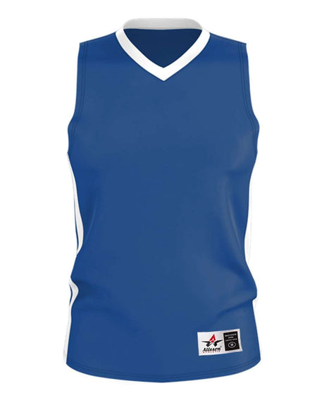 Alleson Athletic Men's Single Ply Basketball Jersey. 538J - Royal/ White