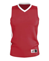 Alleson Athletic Men's Single Ply Basketball Jersey. 538J - Red/ White