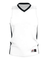 Alleson Athletic Men's Single Ply Basketball Jersey. 538J - White/ Black