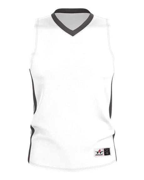 Alleson Athletic Men's Single Ply Basketball Jersey. 538J - White/ Charcoal