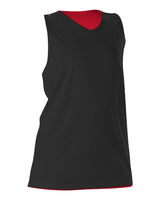 Alleson Athletic Women's Reversible Racerback Tank. 506CRW - Black/ Red