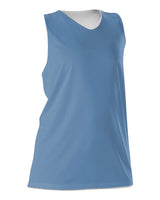 Alleson Athletic Women's Reversible Racerback Tank. 506CRW - Columbia Blue/ White