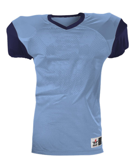 Alleson Athletic Youth Pro Game Football Jersey. 751Y - Columbia Blue/ Navy