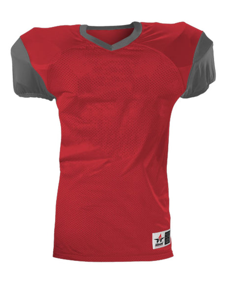 Alleson Athletic Youth Pro Game Football Jersey. 751Y - Red/ Charcoal