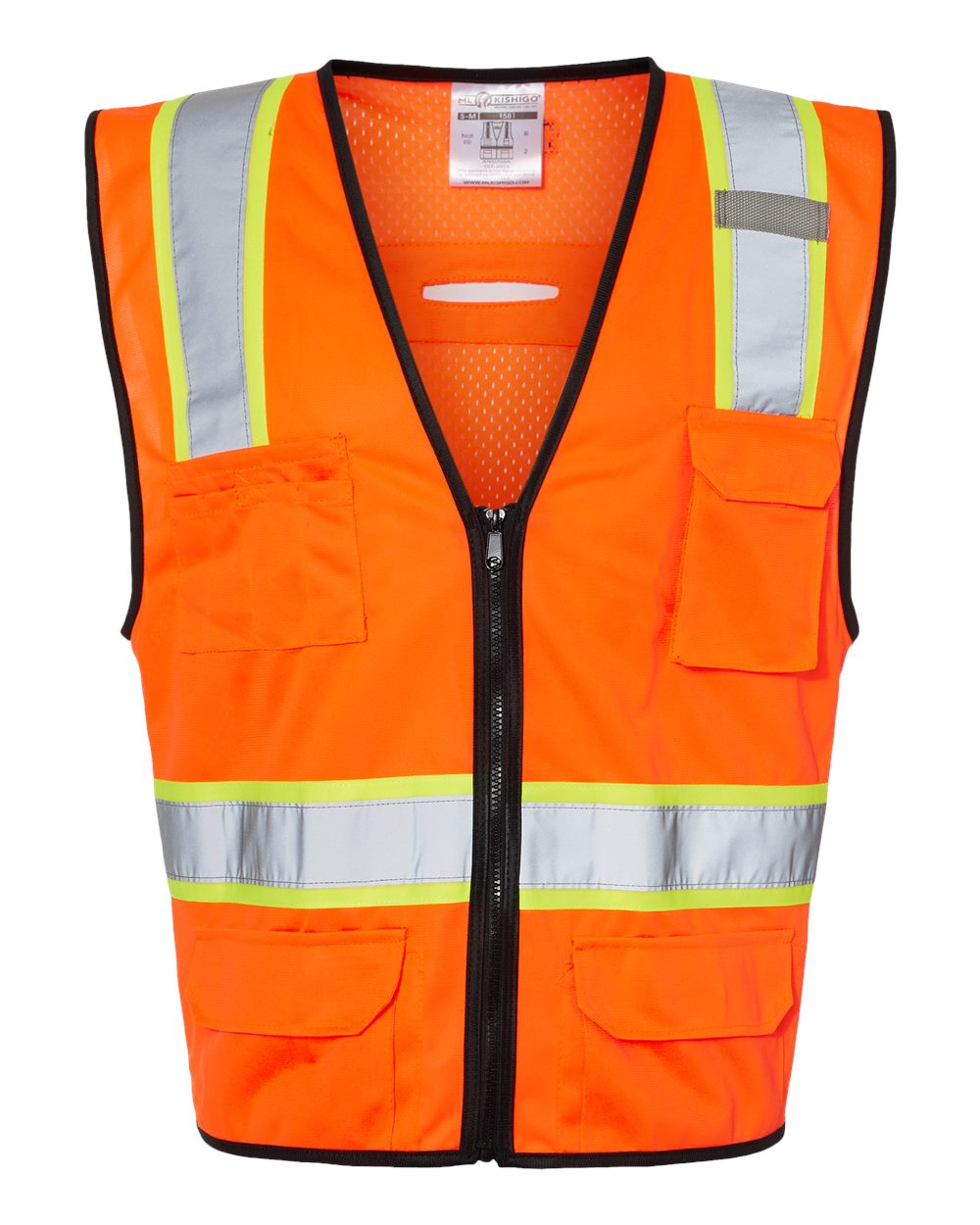 Kishigo Unisex 6 Pocket Contrast Class 2 Vest. 1580-1581 - Orange