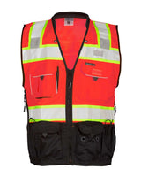 Kishigo Unisex Premium Black Series® Surveyors Vest. S5002-5003 - Fluorescent Red (S5702)