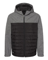 DRI DUCK Men's Pinnacle Soft Shell Puffer Jacket. 5324 - Black Heather/ Black