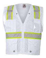 Kishigo Unisex EV Series® Enhanced Visibility Multi-Pocket Mesh Vest. B100-111 - White - B105