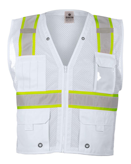 Kishigo Unisex EV Series® Enhanced Visibility Multi-Pocket Mesh Vest. B100-111 - White - B105