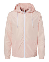 Independent Trading Co. Men's Lightweight Windbreaker Full-Zip Jacket. EXP54LWZ - Blush/ White Zipper