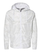 Independent Trading Co. Men's Lightweight Windbreaker Full-Zip Jacket. EXP54LWZ - White Camo