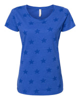 Code Five Women's Star Print Scoop Neck Tee. 3629 - Royal Star