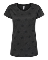 Code Five Women's Star Print Scoop Neck Tee. 3629 - Smoke Star