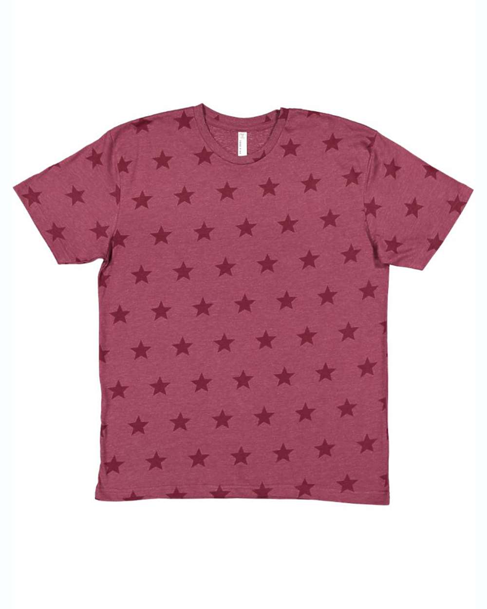Code Five Unisex Star Print Tee. 3929 - Burgundy Star