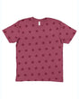 Code Five Unisex Star Print Tee. 3929 - Burgundy Star