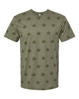 Code Five Unisex Star Print Tee. 3929 - Military Green Star