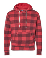 J. America Men's Triblend Fleece Hooded Sweatshirt. 8871 - Red Triblend Buffalo