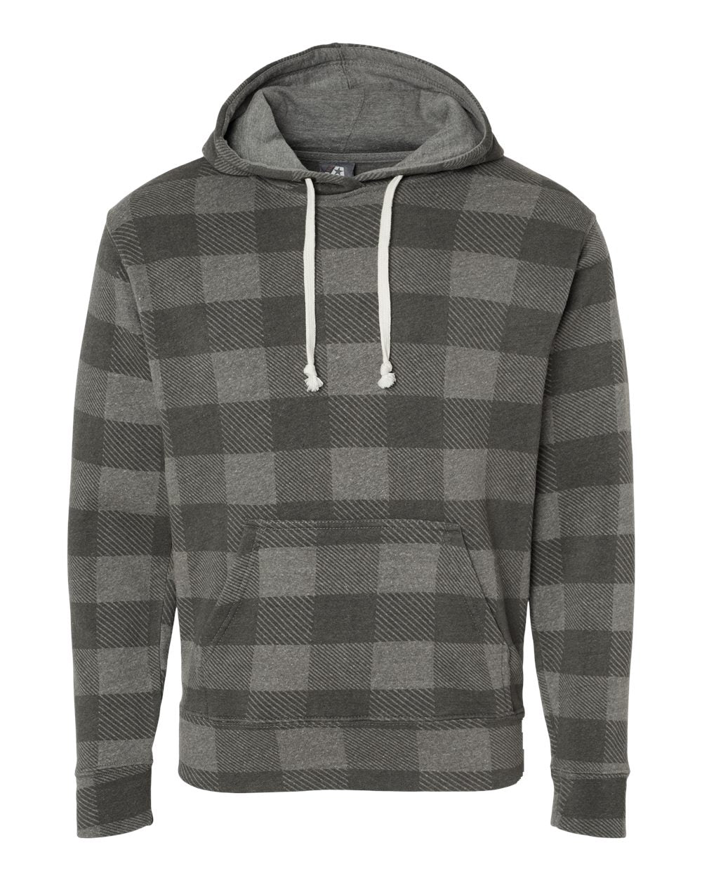 J. America Men's Triblend Fleece Hooded Sweatshirt. 8871 - Smoke Triblend Buffalo