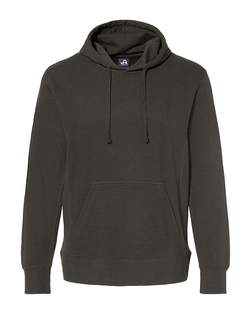 J. America Men's Ripple Fleece Hooded Sweatshirt. 8706 - Black