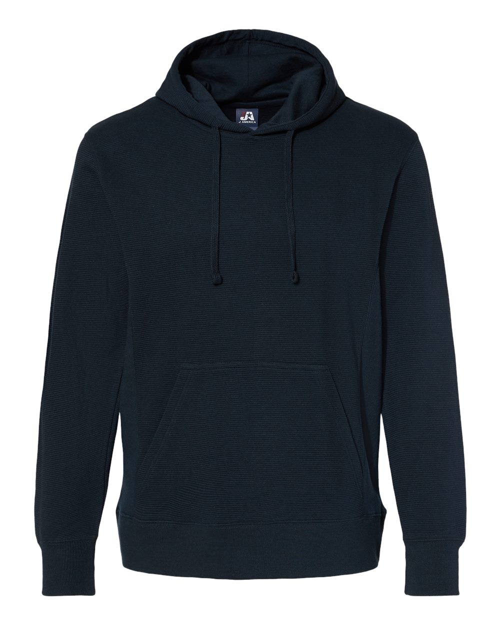 J. America Men's Ripple Fleece Hooded Sweatshirt. 8706 - Navy