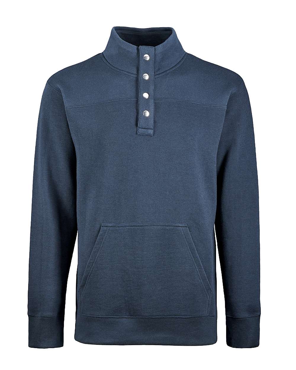 J. America Men's Ripple Fleece Snap Sweatshirt. 8708 - Navy