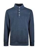 J. America Men's Ripple Fleece Snap Sweatshirt. 8708 - Navy