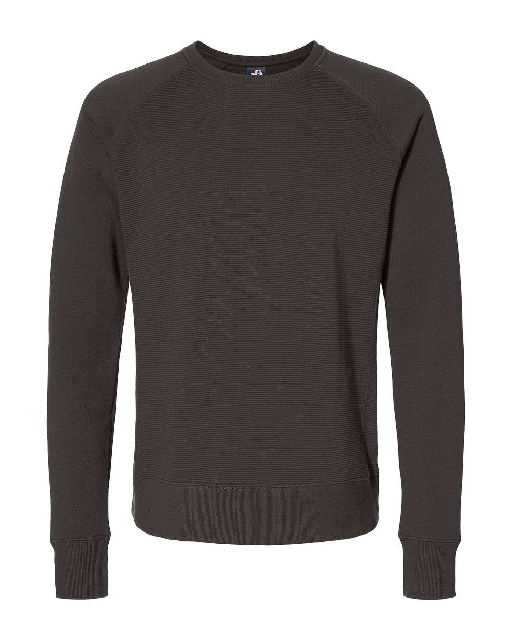 J. America Men's Ripple Fleece Raglan Crewneck Sweatshirt. 8707 - Black