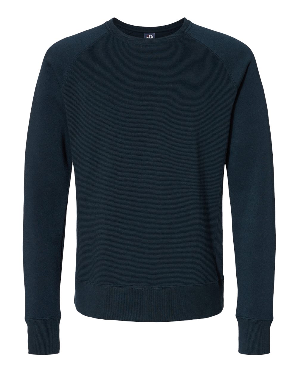 J. America Men's Ripple Fleece Raglan Crewneck Sweatshirt. 8707 - Navy