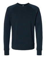 J. America Men's Ripple Fleece Raglan Crewneck Sweatshirt. 8707 - Navy