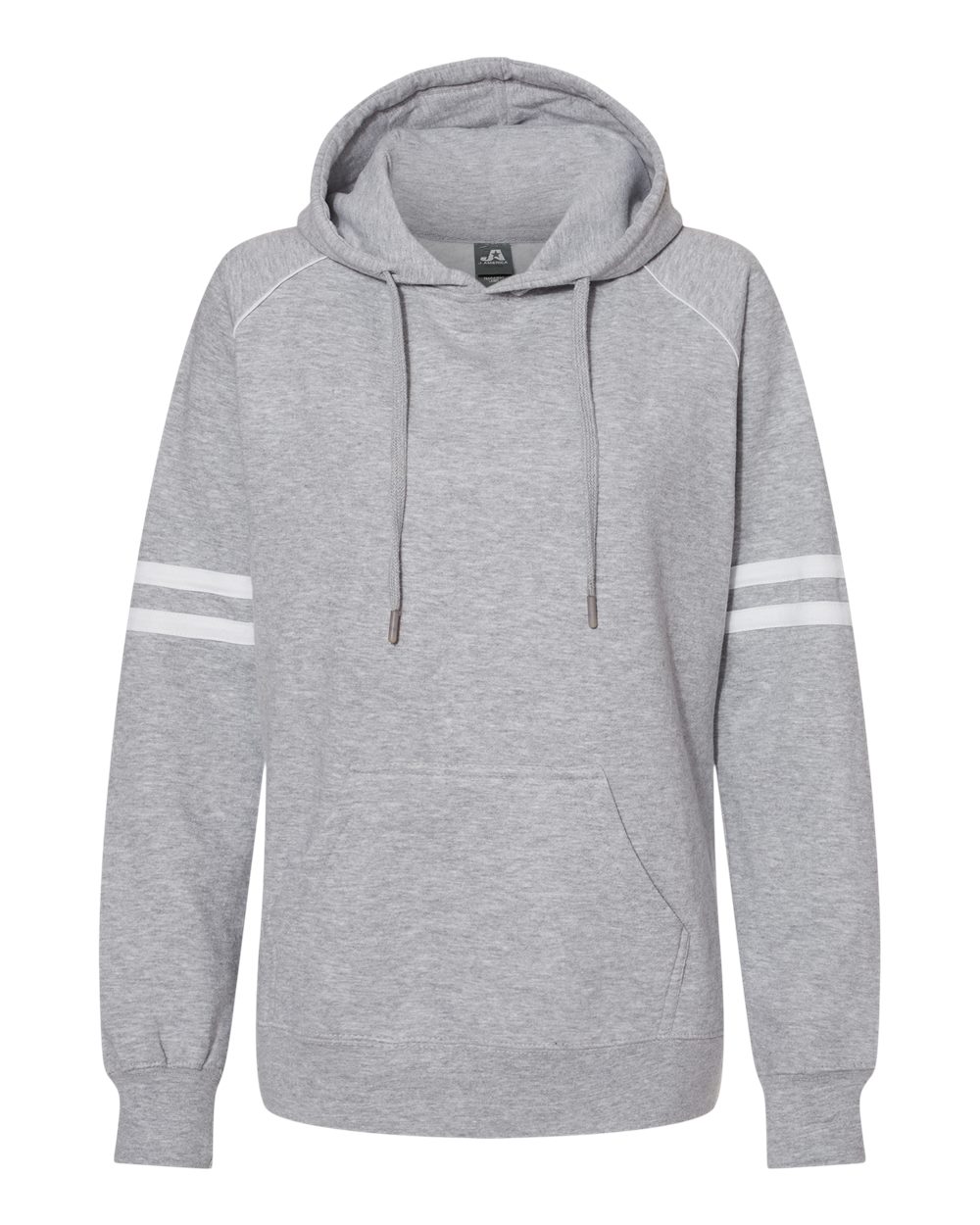 J. America Women's Varsity Fleece Piped Hooded Sweatshirt. 8645 - Oxford