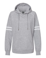J. America Women's Varsity Fleece Piped Hooded Sweatshirt. 8645 - Oxford