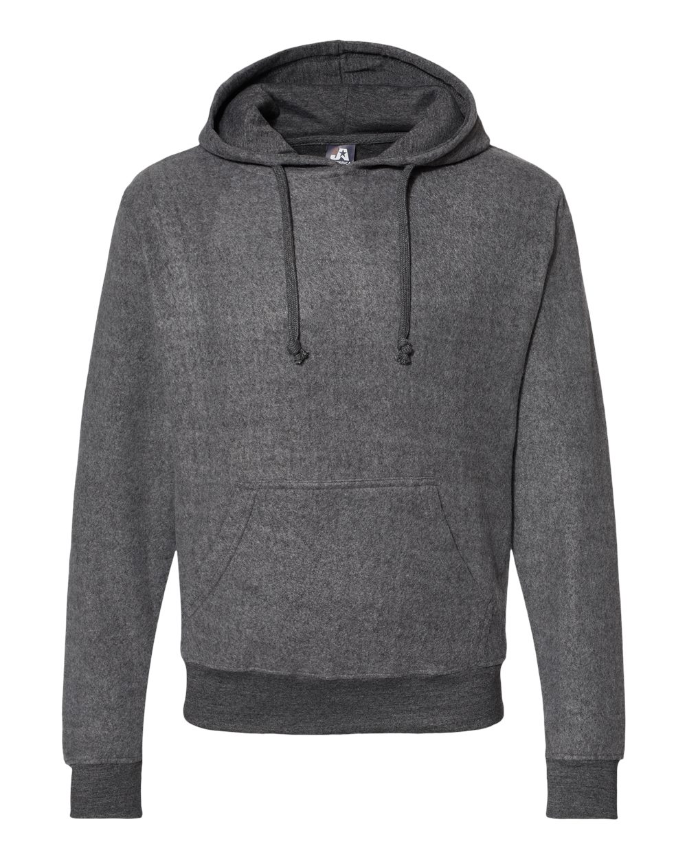 J. America Men's Flip Side Fleece Hooded Sweatshirt. 8709 - Charcoal Heather