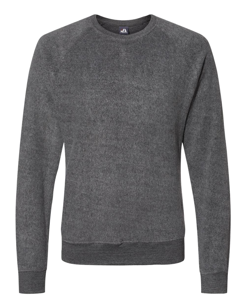J. America Unisex Flip Side Fleece Crewneck Sweatshirt. 8710 - Charcoal Heather