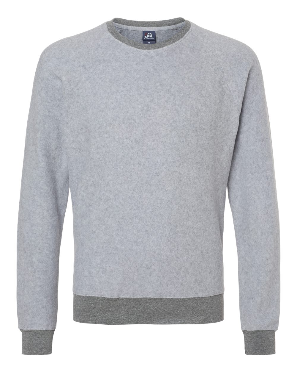 J. America Unisex Flip Side Fleece Crewneck Sweatshirt. 8710 - Grey Heather