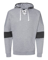 J. America Men's Sport Lace Colorblocked Fleece Hooded Sweatshirt. 8832 - Oxford
