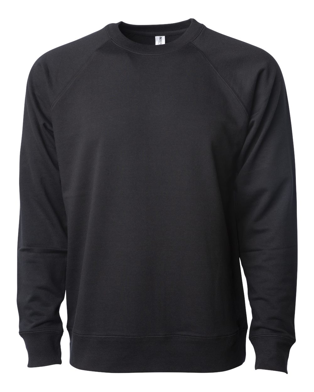 Independent Trading Co. Unisex Icon Lightweight Loopback Terry Crewneck Sweatshirt. SS1000C - Black