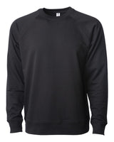 Independent Trading Co. Unisex Icon Lightweight Loopback Terry Crewneck Sweatshirt. SS1000C - Black