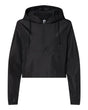 Independent Trading Co. Women's Lightweight Quarter-Zip Pullover Crop Windbreaker. EXP64CRP - Black