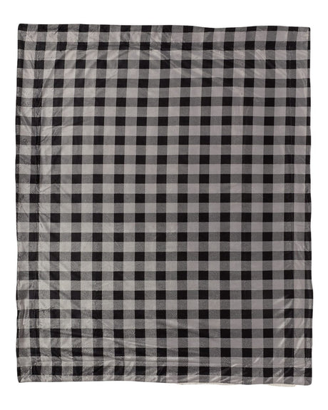Alpine Fleece Micro Mink Sherpa Blanket. 8712 - Grey/ Black Buffalo
