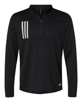 Adidas Men's 3-Stripes Double-Knit Quarter-Zip Pullover. A482 - Black/ Grey Two