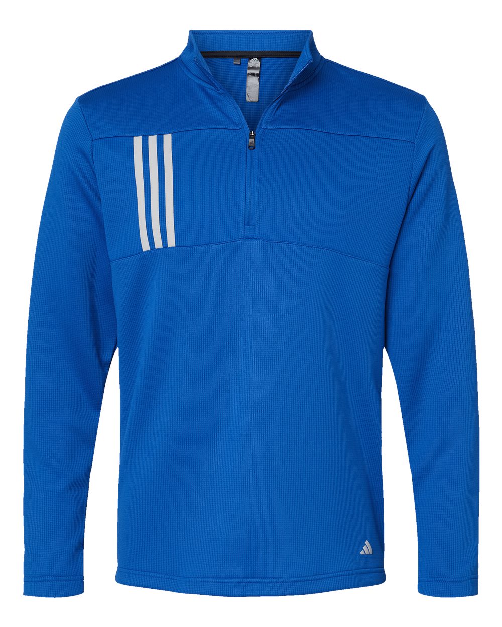 Adidas Men's 3-Stripes Double-Knit Quarter-Zip Pullover. A482 - Team Royal/ Grey Two