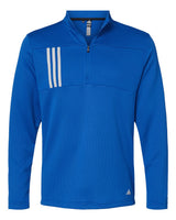 Adidas Men's 3-Stripes Double-Knit Quarter-Zip Pullover. A482 - Team Royal/ Grey Two