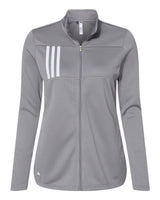 Adidas Women's 3-Stripes Double Knit Full-Zip Jacket. A483 - Grey Three/ White