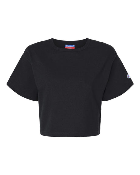 Champion Women's Heritage Jersey Crop T-Shirt. T453W - Black