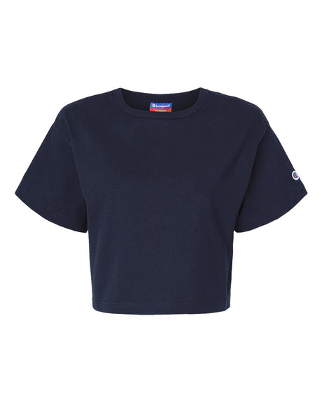 Champion Women's Heritage Jersey Crop T-Shirt. T453W - Navy
