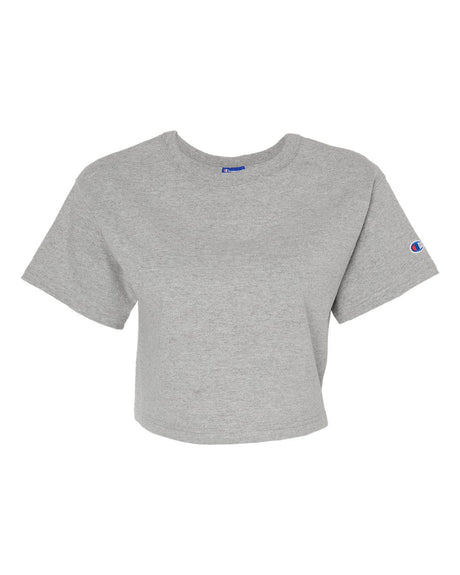 Champion Women's Heritage Jersey Crop T-Shirt. T453W - Oxford Grey